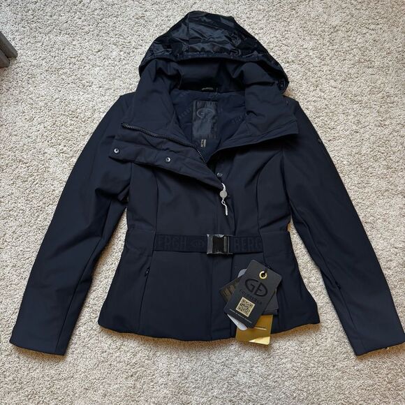 Goldbergh Elegante Belt Ski Jacket Soft Shell Insulated Coat Hooded US 8 NWT - Picture 4 of 11
